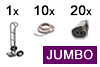 JUMBO (20 dekens, rolplank of steekwagen, 10 touwen)