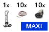 MAXI (10 dekens, rolplank of steekwagen, 10 touwen)